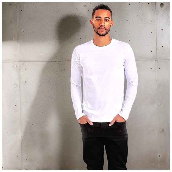 Mott & Bow Men’s ’Driggs’ Long-Sleeve Crewneck T-Shirt. Classic White. XL. New - Picture 9 of 10